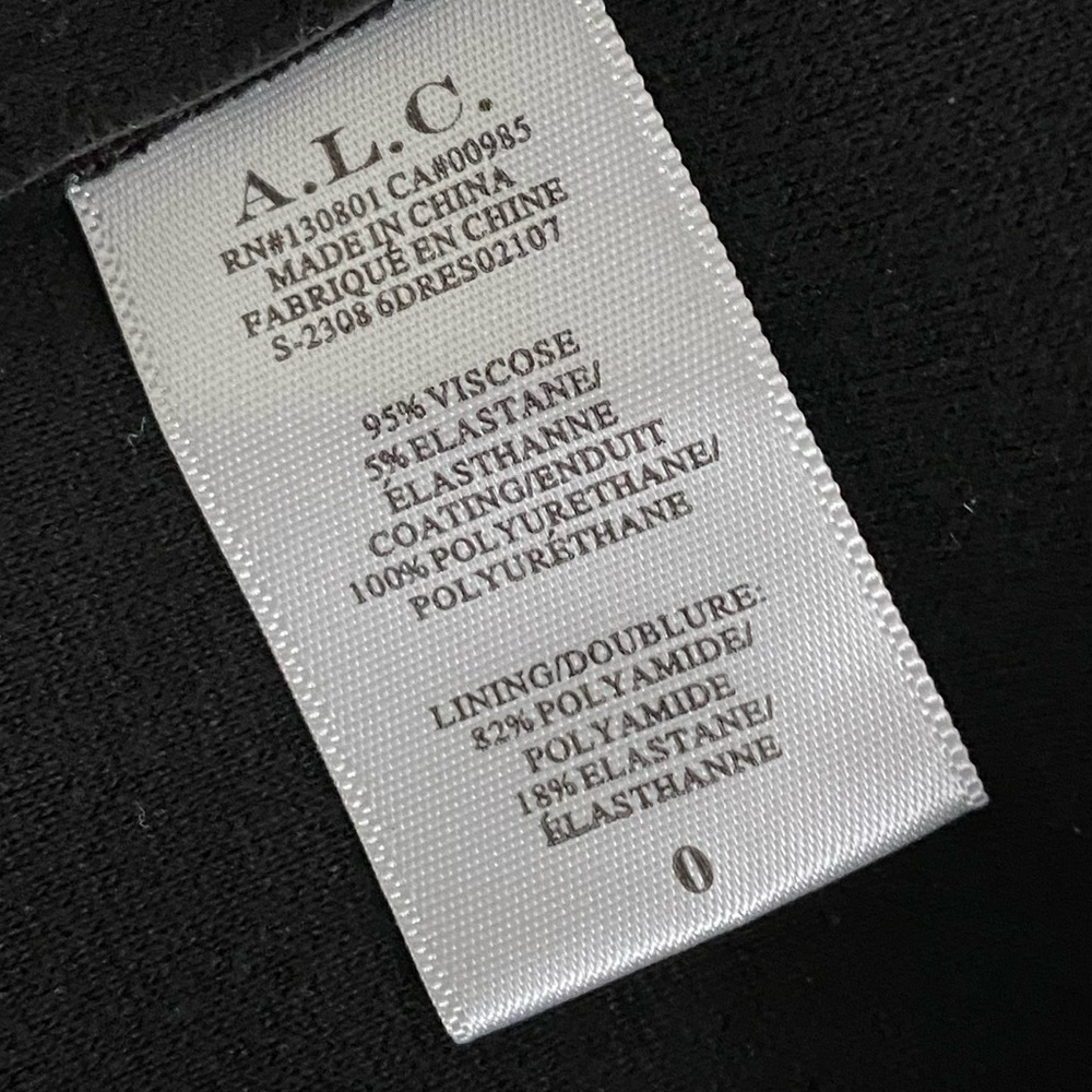 A.L.C. Elegant Faux Vegan Leather Andie Dress 0 - Picture 9 of 12